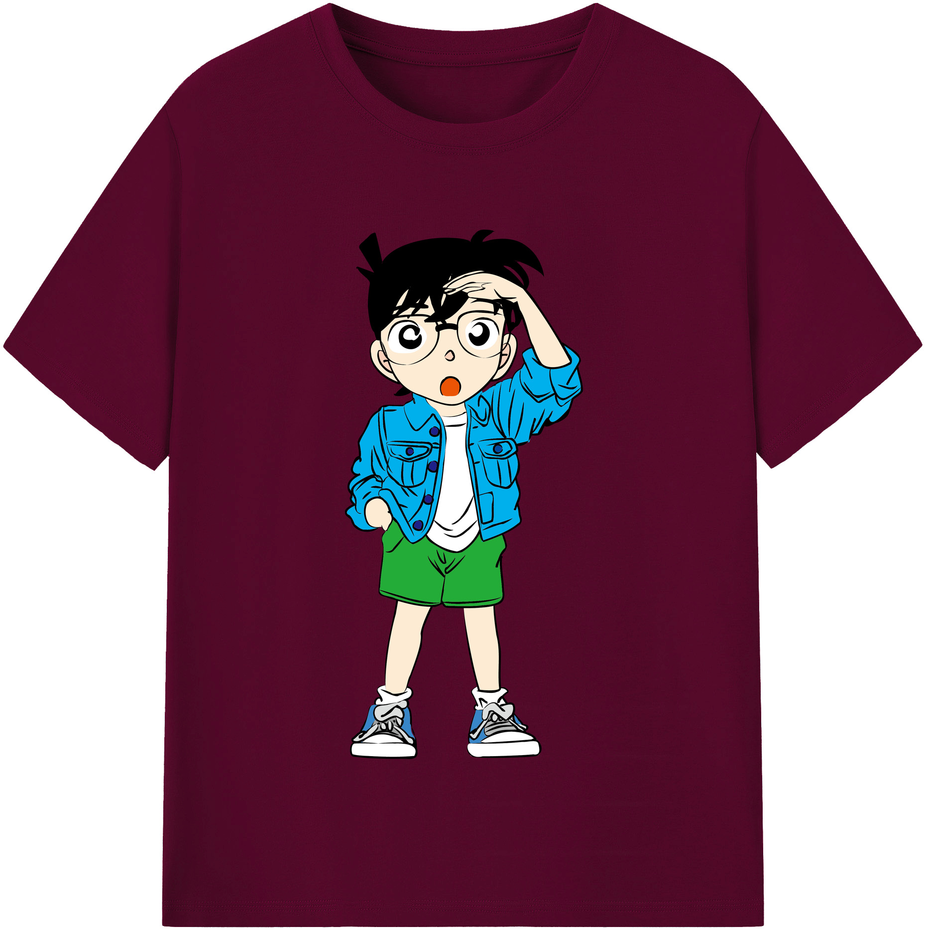 （画像用） 名探偵コナン 江戸川 コナン Detective Conan Conan Edogawa レディースカジュアルプリントTシャツ（綿100％）